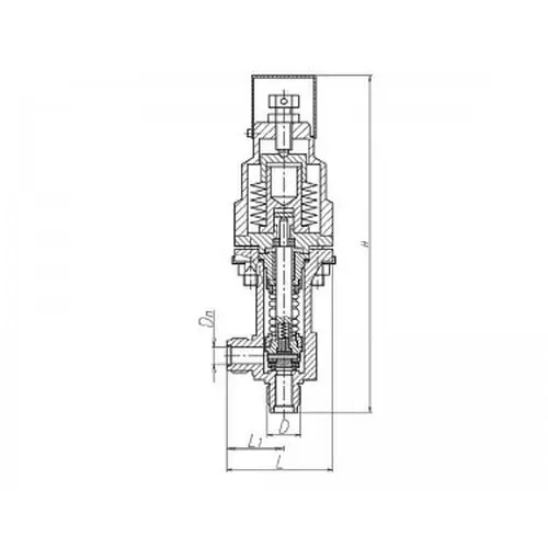 Клапан бронзовый предохранительный угловой штуцерный сильфонный 524-35.2410 (ИПЛТ.49414119) 