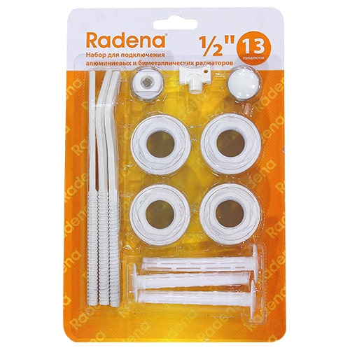 Набор для подключения радиатора Radena 1/2" 13 предметов